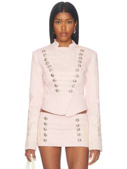 Jaded London - Boxy Women's Embroidered Military Jacket Pink