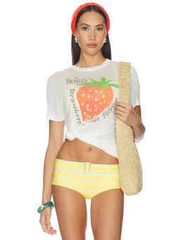 Junk Food - Strawberry Fields Women's Graphic Print Crew Neck T-Shirt White