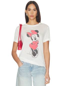 Junk Food - Minnie Mouse Women's Graphic Print Crew Neck T-Shirt White