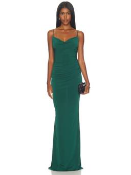 Katie May - Surreal Women's Ruched Strappy Maxi Gown Green