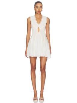 KETTEL ATELIER - Lace Cotton Women's Sleeveless Side Tie Mini Dress White