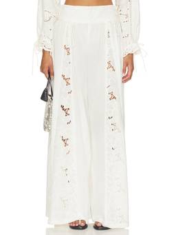 KETTEL ATELIER - Menorca Women's Wide-Leg Tie-Up Palazzo Pants Off White