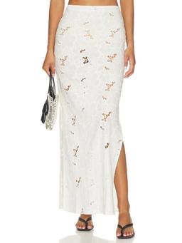 KETTEL ATELIER - Killa Women's Eyelet Cut-Out Maxi Skirt White