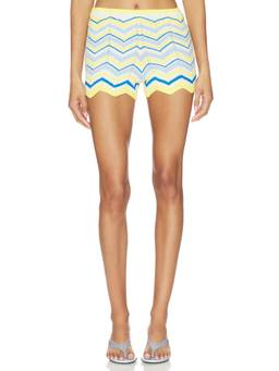 Kulani Kinis - Chevron Knit Women's Elastic Waist Micro Shorts Multi-Color