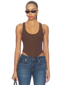 Ksubi - Muse Women's Ribbed Racer Back Tank Top Brown