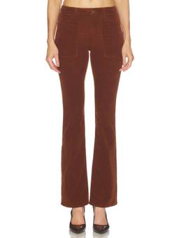 L'AGENCE - Sophie Women's Slim Straight Corduroy Trousers Brown