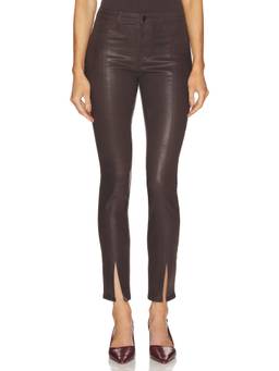L'AGENCE - Split Ankle Women's Mid-Waist Stretch Skinny Trousers Brown