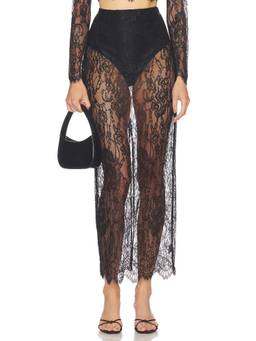 L'AGENCE - Raymonde Women's Sheer Lace Maxi Skirt Black