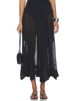 Lisa Marie Fernandez - Sorrento Gauze Women's Sheer Button-Front Maxi Skirt Black
