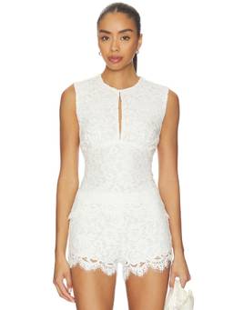 L'Academie - Tobi Women's Sleeveless Lace Top White
