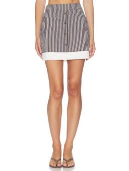 Line & Dot - x REVOLVE Women's Striped Button-Front Mini Skirt Blue