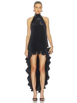 L'IDEE - Caribbean Women's Pleated Halter Neck Mini Dress Black