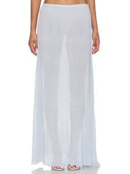 LIONESS - Ford Women's Sheer Chiffon Maxi Skirt Blue