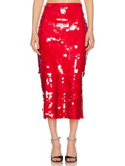 LIONESS - Front Row Women's Satin Straight Maxi Skirt Brown