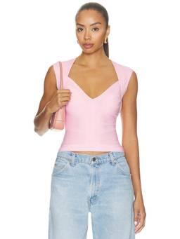 LIONESS - Princess Women's Bandage Knit V-Neck Tank Top Pink