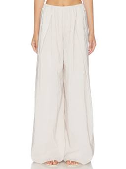 La Ligne - Pleated Women's Wide-Leg Palazzo Pants Off White