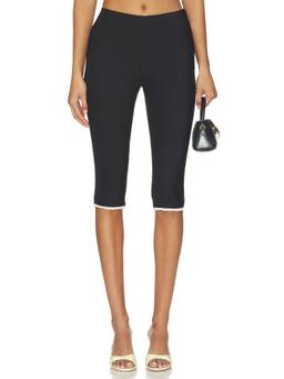 Lisa Says Gah - Bea Pedal Pusher Women's Stretch Lace Trim Capris Black