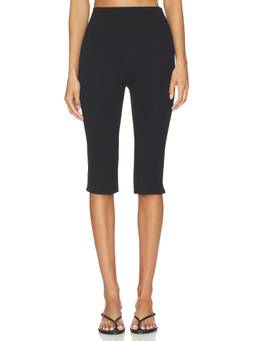 LESET - Rio Women's Cropped Stretch Jersey Pull-On Capris Black