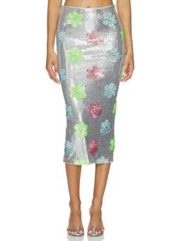Le Superbe - Moderne Maui Women's Sequin Embellished Midi Skirt Multi-Color