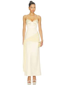 MAJORELLE - Emmie Women's Satin Side Slit Gown Ivory