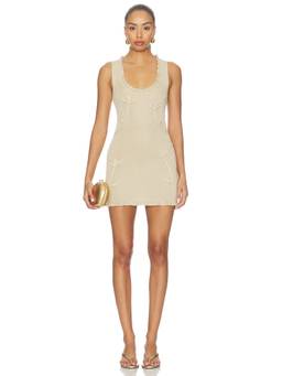 MAJORELLE - x Blake Evin Women's Floral Embroidered Mini Bodycon Dress Beige