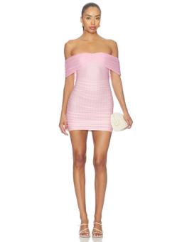 MAJORELLE - Ettie Women's Off-Shoulder Ruched Bodycon Mini Dress Pink