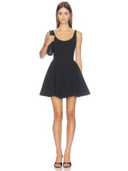 MAJORELLE - Manon Women's Cinched Waist Poplin Mini Dress Black