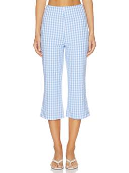 MAJORELLE - Viviana Women's Cropped Side Zip Cotton Capris Blue