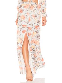 MAJORELLE - Tilda Women's Sheer Overlay Midi Skirt Grey