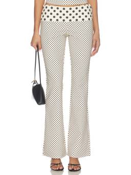 Miaou - Alba Women's High-Waist Flared Palazzo Pants Beige