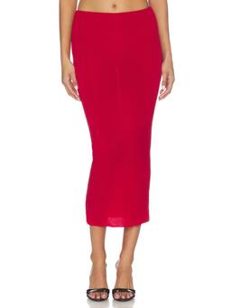 Maygel Coronel - Aelia Women's Stretch Jersey Pull-On Maxi Skirt Red