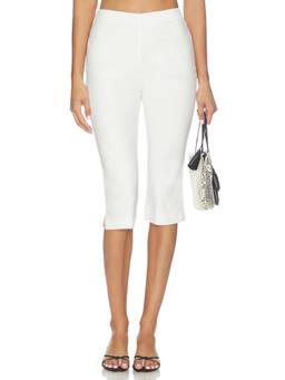 Maude Club - Layla Women's Stretch Twill Cropped Slim Capris White