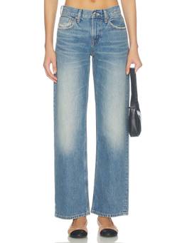 Madewell - Low Rise Women's Distressed Loose Wide Jeans Blue