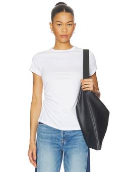 Madewell - Asymmetrical Women's Ruched Side Crew Neck T-Shirt White