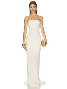Mother of All - Amaya Women's Strapless Boned Bodice Maxi Dress Off White