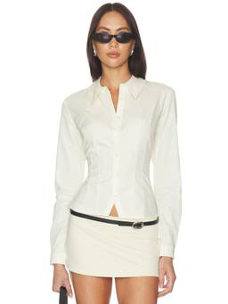 Mimchik - Waldorf Women's Cotton Poplin Button-Down Shirt White