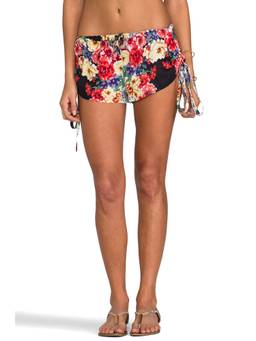 MINKPINK - Grazia Women's Scallop Hem Linen Blend Shorts Yellow