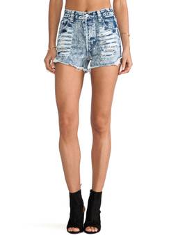 MINKPINK - Amaya Women's Embroidered Scallop Hem Shorts Orange