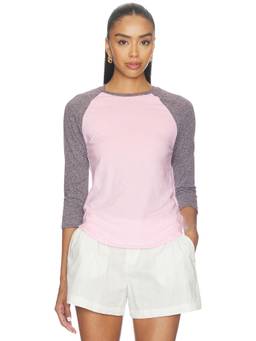 Michael Lauren - x REVOLVE Women's Raglan 3/4 Sleeve Crew Neck T-Shirt Pink