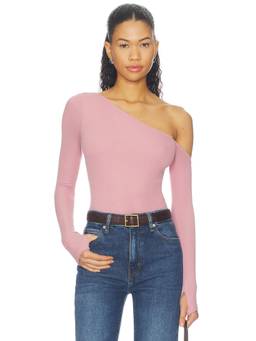 Michael Lauren - Magdaleno Women's One Shoulder Cold Shoulder Rib Top Pink