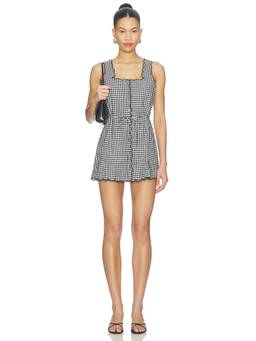 Montce - Scalloped Betsie Women's Sleeveless Seersucker Mini Dress Black