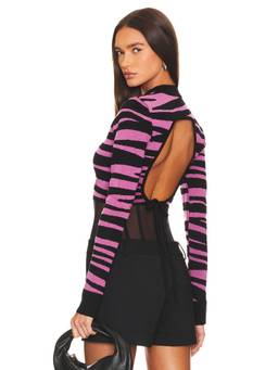 Monse - Mixed Fair Isle Women's Crew Neck Wool Sweater Multi-Color