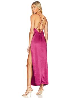 MORE TO COME - Corset Women's Lace Ruched Maxi Dress Blue