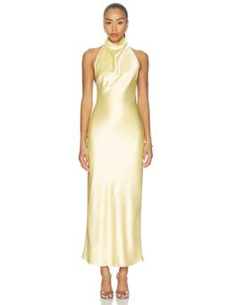 MORE TO COME - Apphia Women's Halter Neck Sleeveless Maxi Dress Yellow