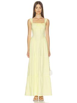 MORE TO COME - Maeve Women's Cinched Waist Fit & Flare Maxi Dress Yellow
