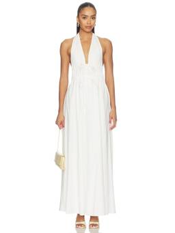 MORE TO COME - Alohi Women's Sleeveless Halter Maxi Dress White