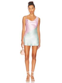 MORE TO COME - Satina Women's Ruched Halter Neck Mini Bodycon Dress Pink