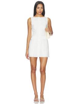 MORE TO COME - Eyelet Poplin Women's Button-Down Sleeveless Mini Dress White
