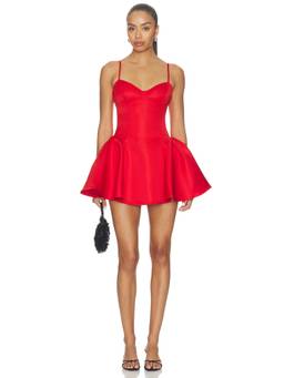 MORE TO COME - Blake Evin Women's Satin Cinched Waist Mini Dress Red