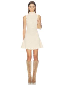 MORE TO COME - Kadence Women's Crochet Knit Sleeveless Mini Dress Off White